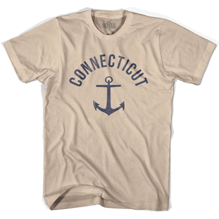 Connecticut State Anchor Home Cotton Adult T-shirt - Creme