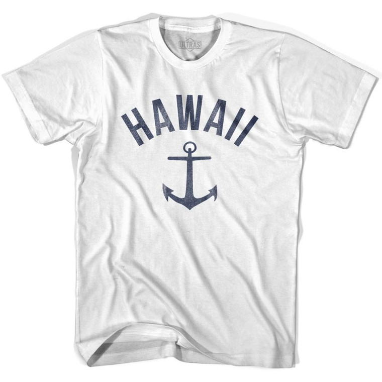 Hawaii State Anchor Home Cotton Adult T-shirt - White