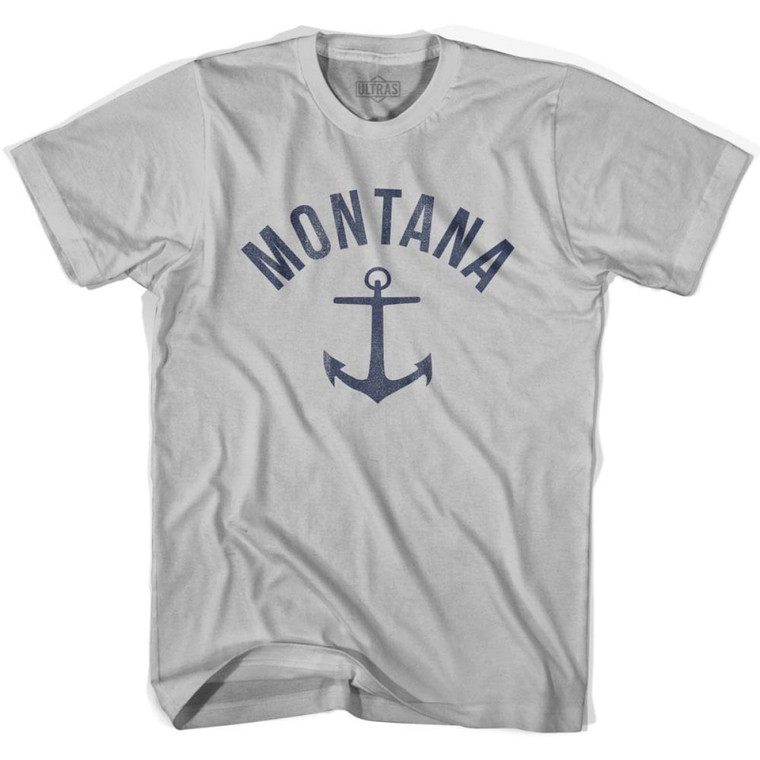 Montana State Anchor Home Cotton Adult T-shirt - Cool Grey