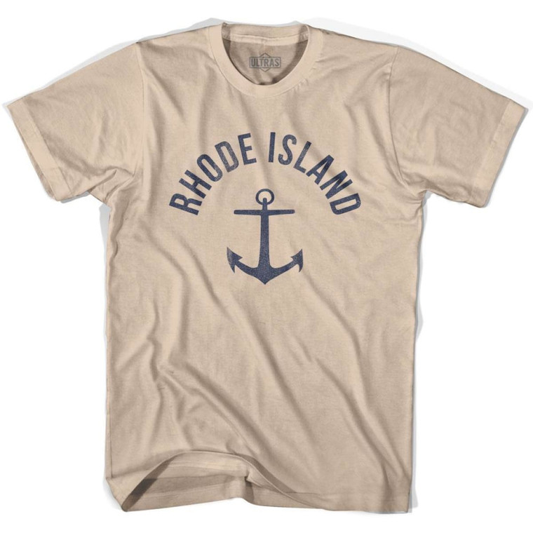 Rhode State Anchor Home Cotton Adult T-shirt - Creme