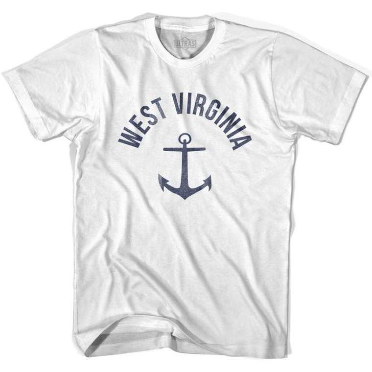 West Virginia State Anchor Home Cotton Youth T-shirt - White