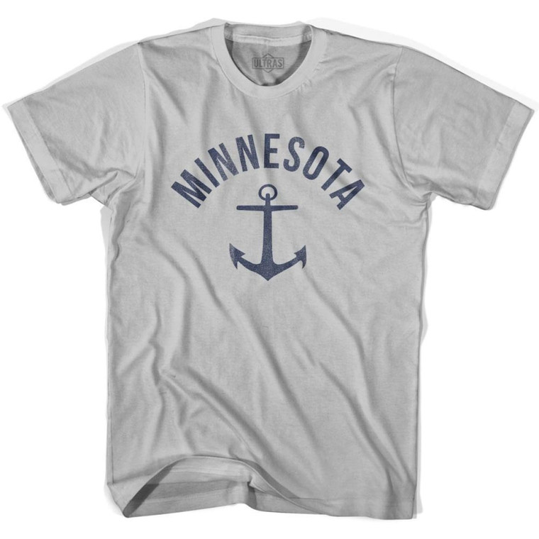 Minnesota State Anchor Home Cotton Adult T-shirt - Cool Grey