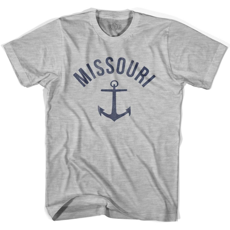 Missouri State Anchor Home Cotton Adult T-shirt - Grey Heather