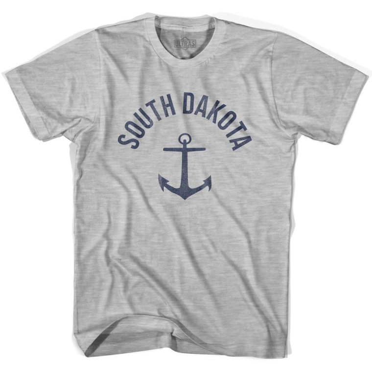 South Dakota State Anchor Home Cotton Adult T-shirt - Grey Heather