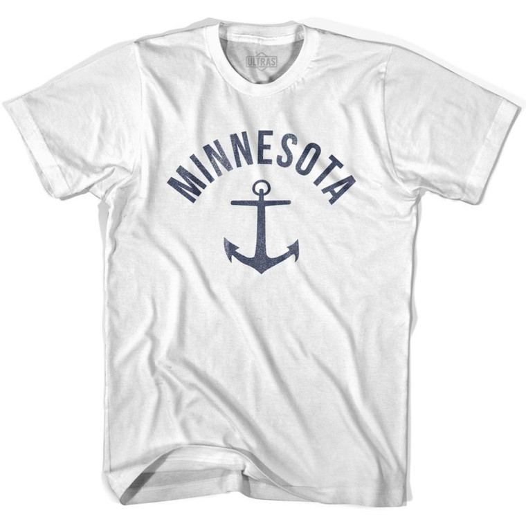 Minnesota State Anchor Home Cotton Adult T-shirt - White