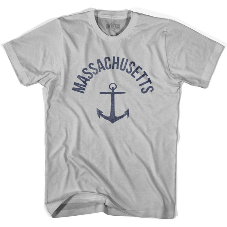 Massachusetts State Anchor Home Cotton Adult T-shirt - Cool Grey