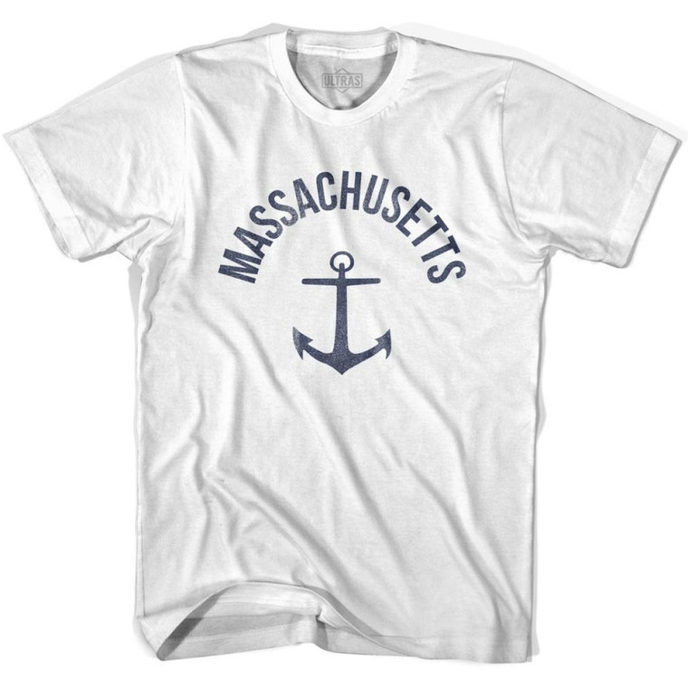Massachusetts State Anchor Home Cotton Adult T-shirt - White