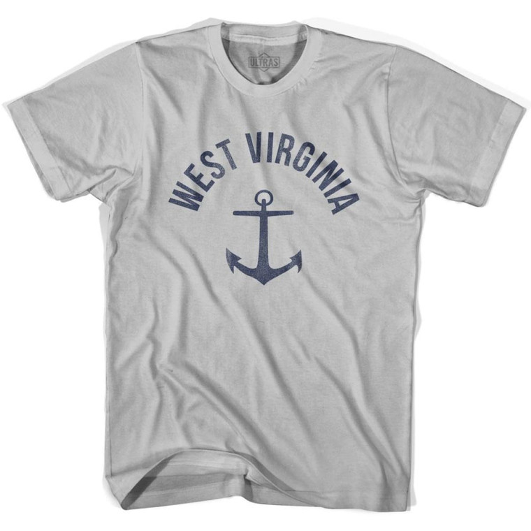 West Virginia State Anchor Home Cotton Adult T-shirt - Cool Grey
