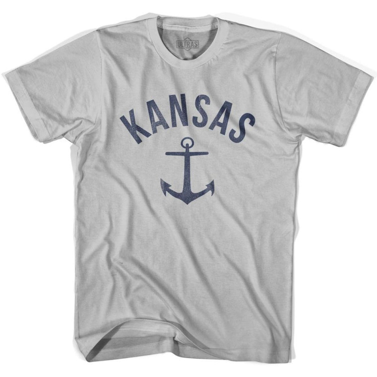 Kansas State Anchor Home Cotton Adult T-shirt - Cool Grey