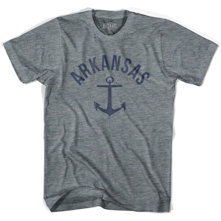 Arkansas State Anchor Home Tri-Blend Adult T-shirt - Athletic Grey