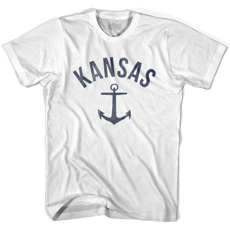 Kansas State Anchor Home Cotton Adult T-shirt - White