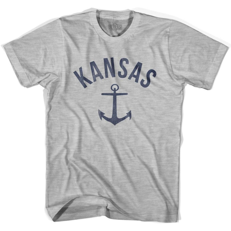 Kansas State Anchor Home Cotton Adult T-shirt - Grey Heather