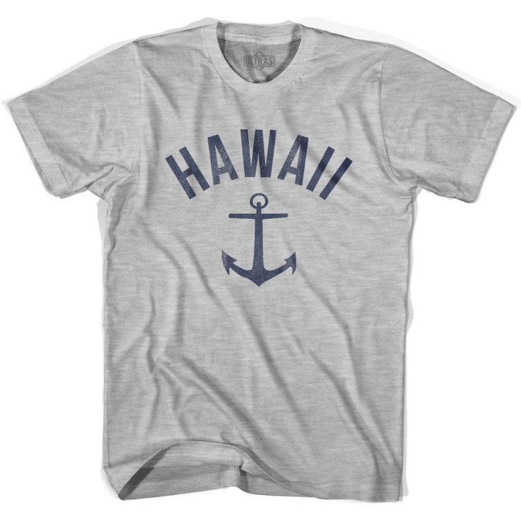 Hawaii State Anchor Home Cotton Youth T-shirt-Grey Heather