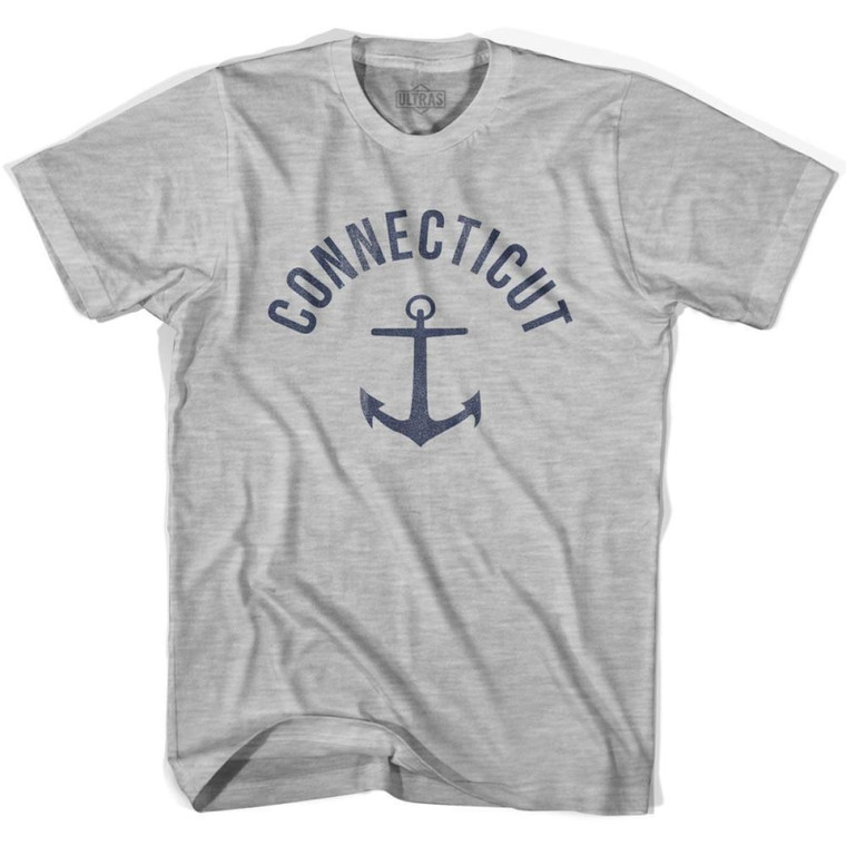 Connecticut State Anchor Home Cotton Youth T-shirt - Grey Heather