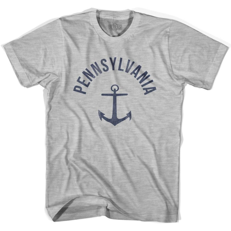 Pennsylvania State Anchor Home Cotton Youth T-shirt-Grey Heather