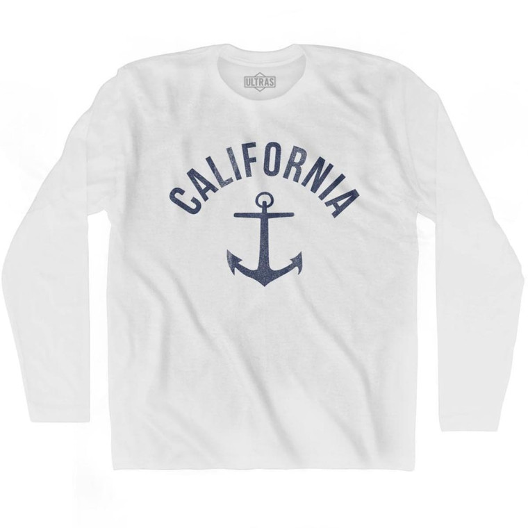 California State Anchor Home Cotton Adult Long Sleeve T-shirt - White