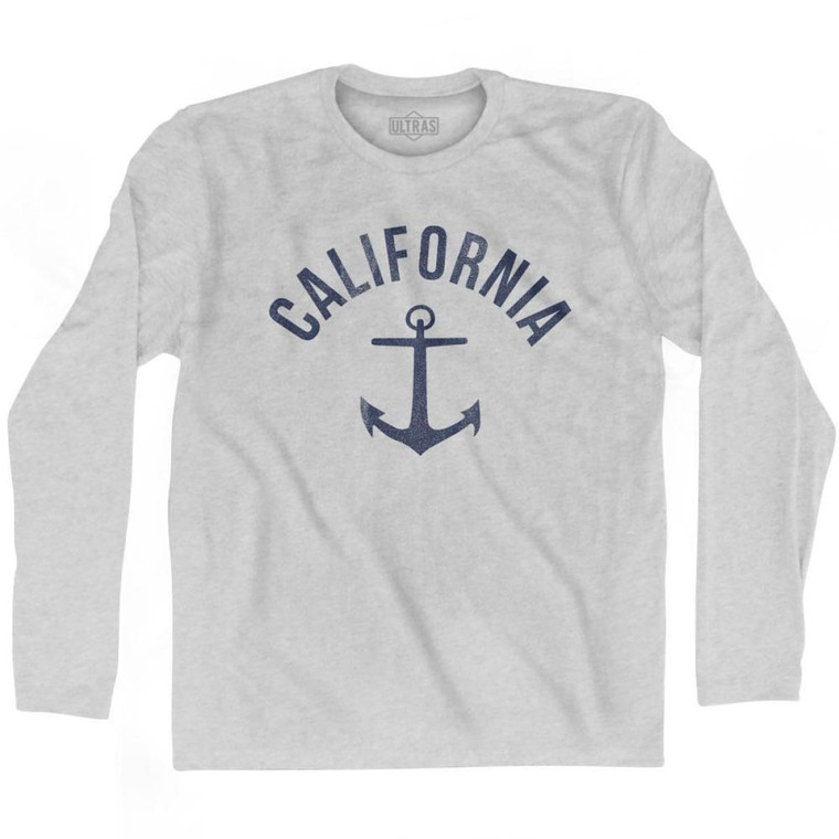 California State Anchor Home Cotton Adult Long Sleeve T-shirt - Grey Heather