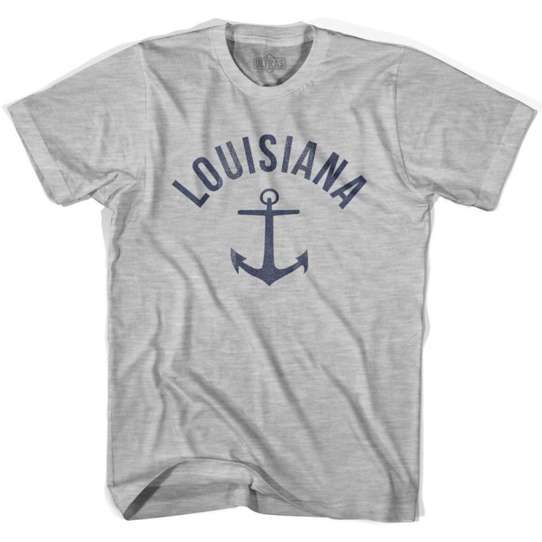 Louisiana State Anchor Home Cotton Womens T-shirt - Grey Heather