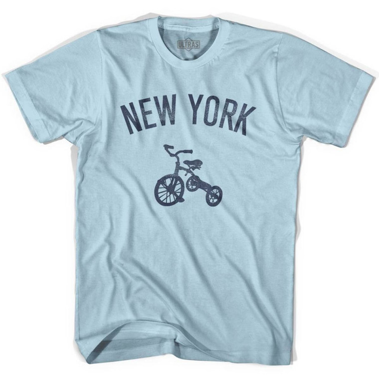 New York State Tricycle Adult Cotton T-shirt - Light Blue