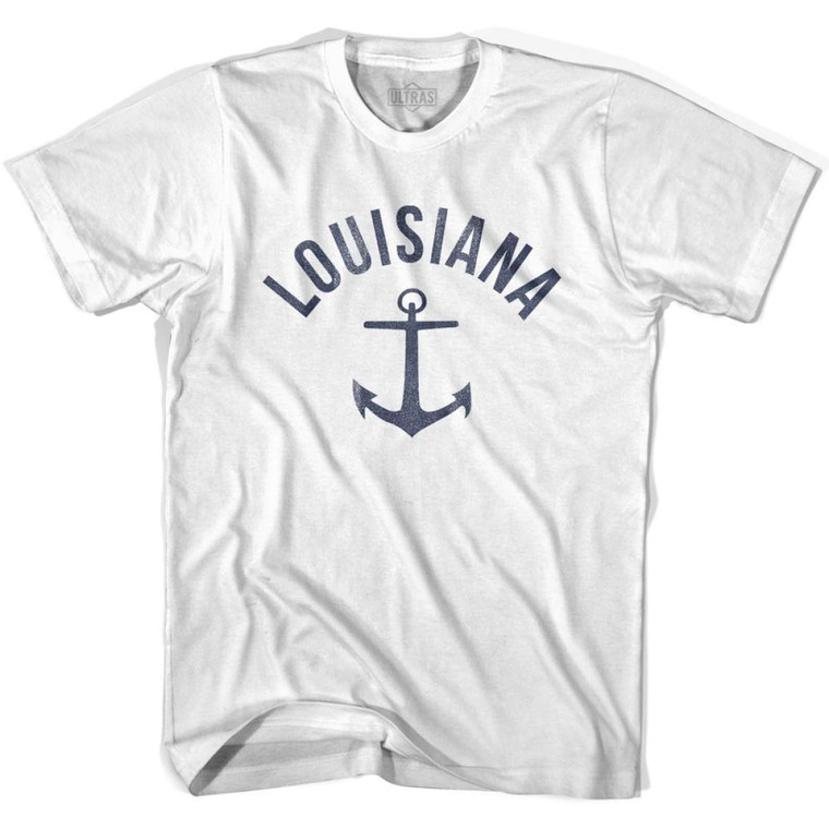 Louisiana State Anchor Home Cotton Womens T-shirt - White