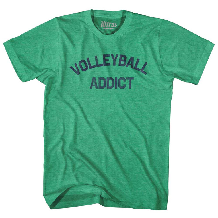 Volleyball Addict Adult Tri-Blend T-shirt - Kelly
