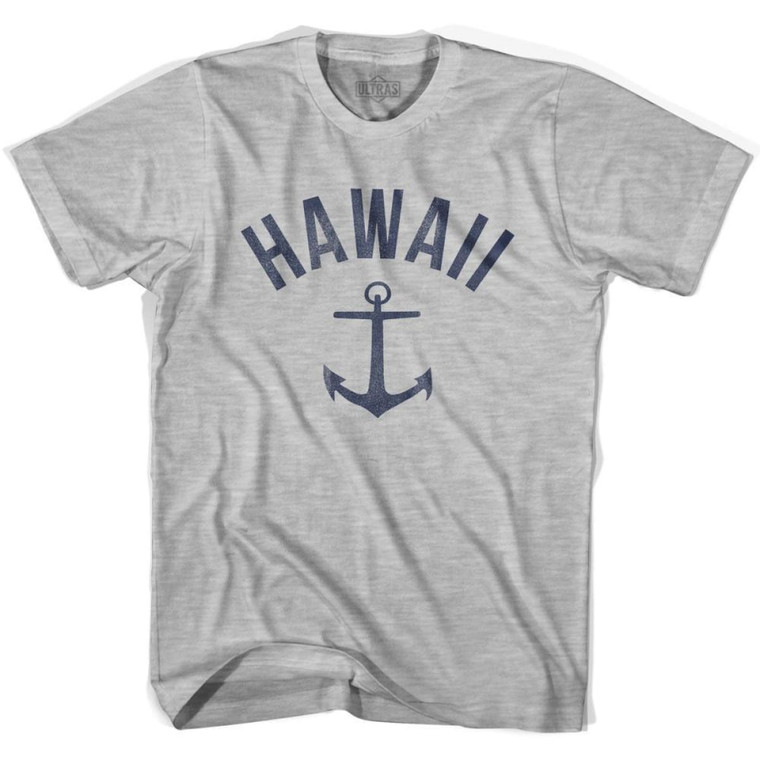 Hawaii State Anchor Home Cotton Womens T-shirt - Grey Heather