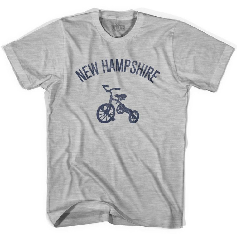 New Hampshire State Tricycle Adult Cotton T-shirt - Grey Heather