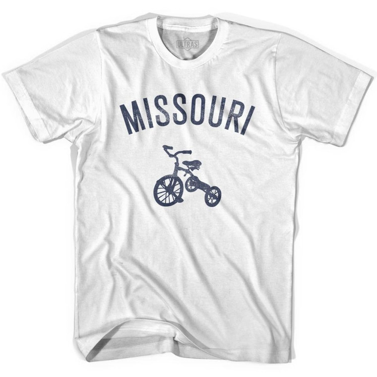 Missouri State Tricycle Adult Cotton T-shirt - White