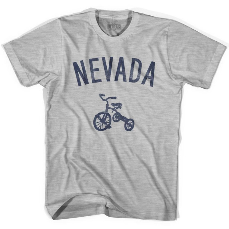 Nevada State Tricycle Adult Cotton T-shirt - Grey Heather