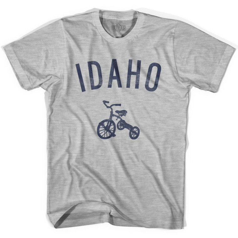 Idaho State Tricycle Adult Cotton T-shirt - Grey Heather