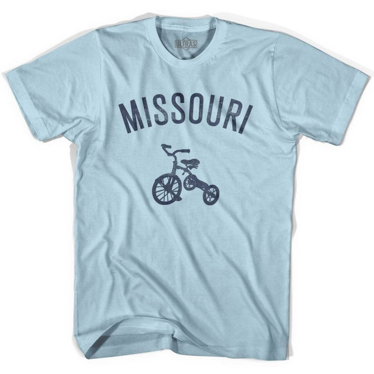 Missouri State Tricycle Adult Cotton T-shirt - Light Blue