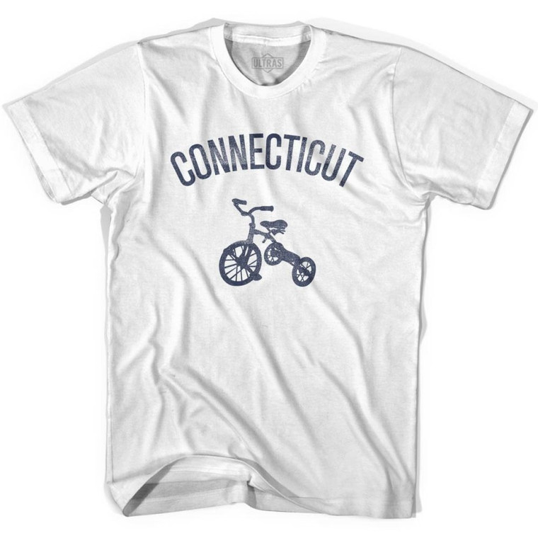 Connecticut State Tricycle Adult Cotton T-shirt - White