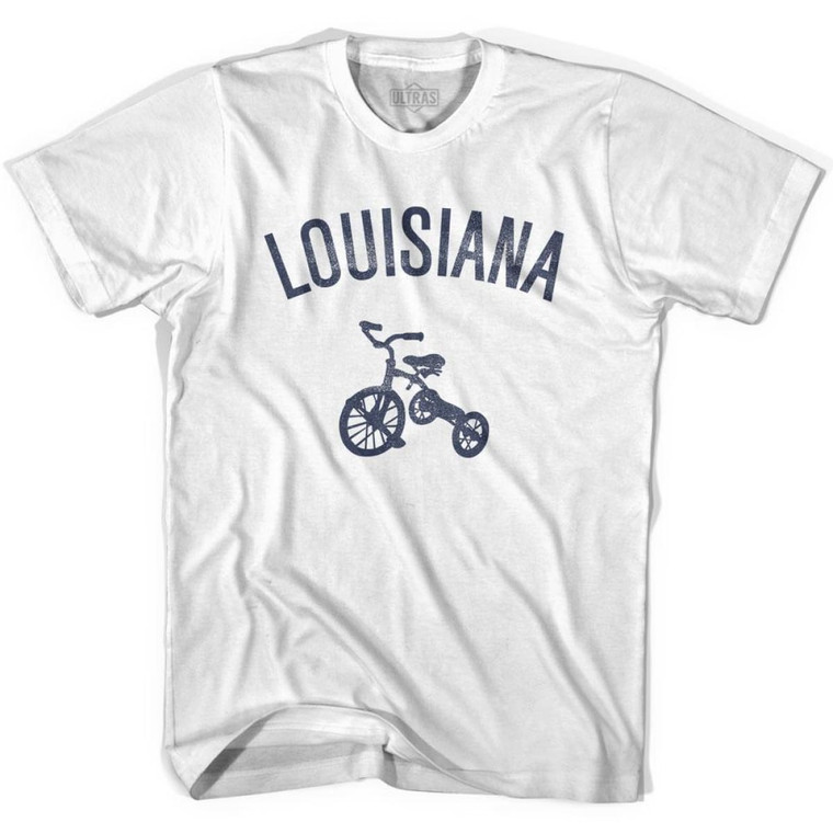 Louisiana State Tricycle Adult Cotton T-shirt-White