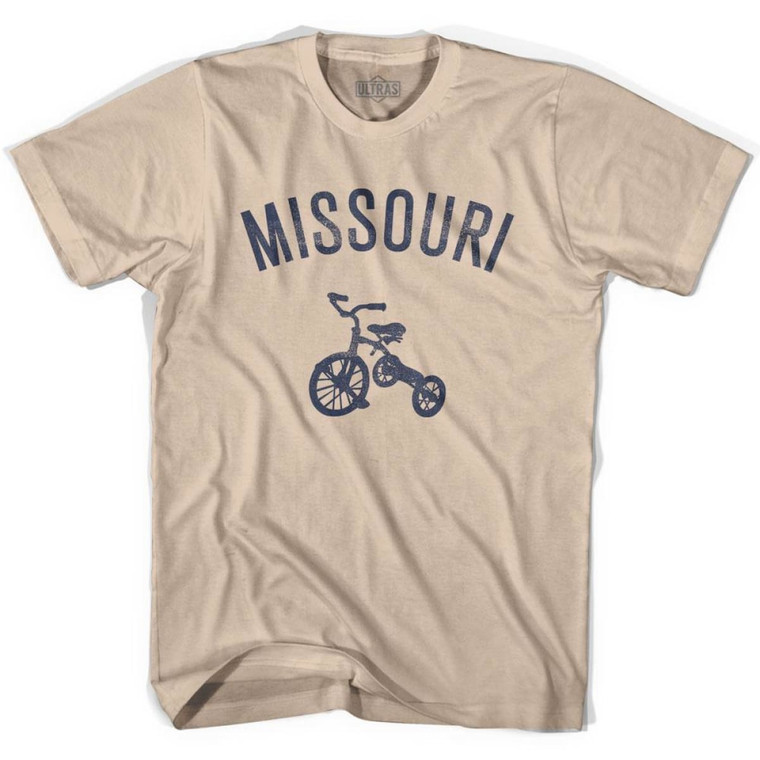 Missouri State Tricycle Adult Cotton T-shirt - Creme