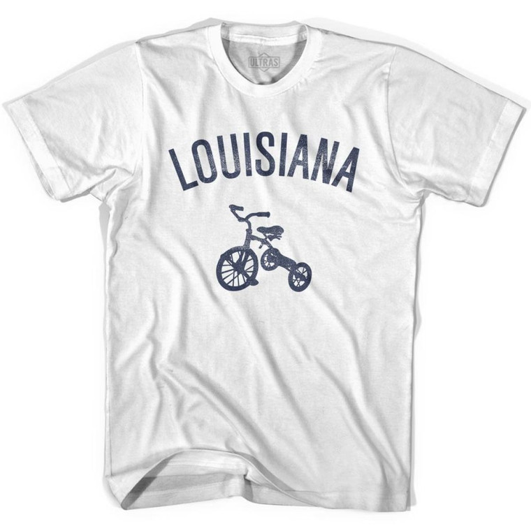 Louisiana State Tricycle Womens Cotton T-shirt - White