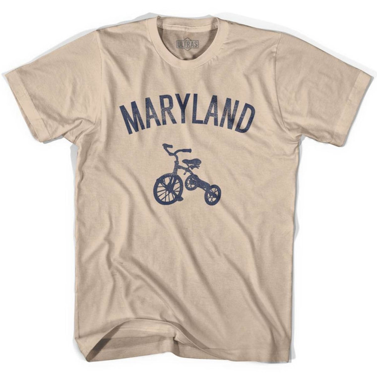 Maryland State Tricycle Adult Cotton T-shirt - Creme