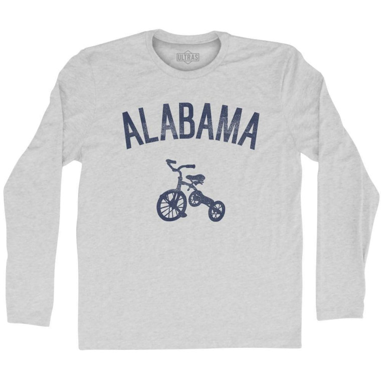 Alabama State Tricycle Adult Cotton Long Sleeve T-shirt - Grey Heather