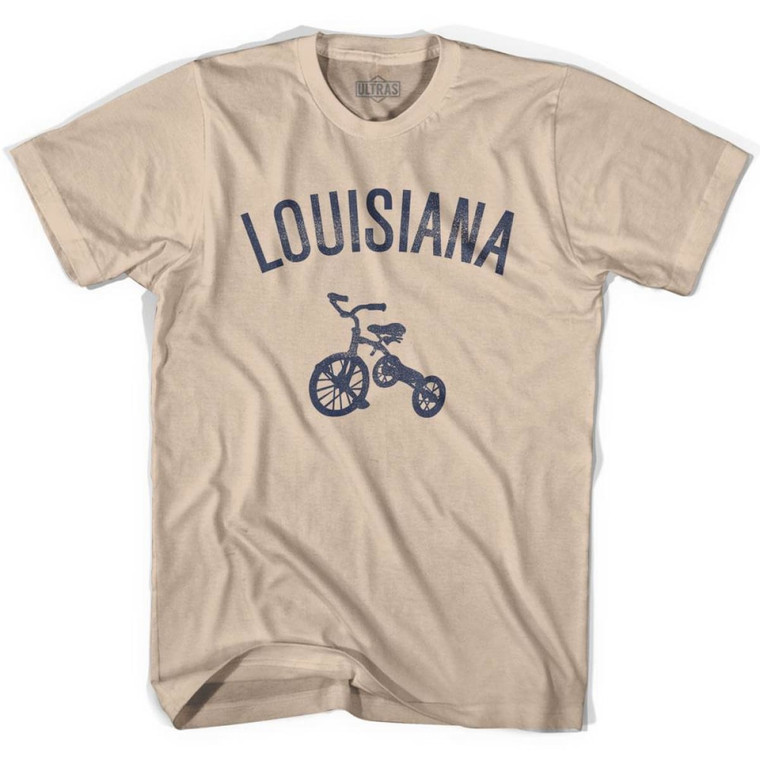 Louisiana State Tricycle Adult Cotton T-shirt - Creme