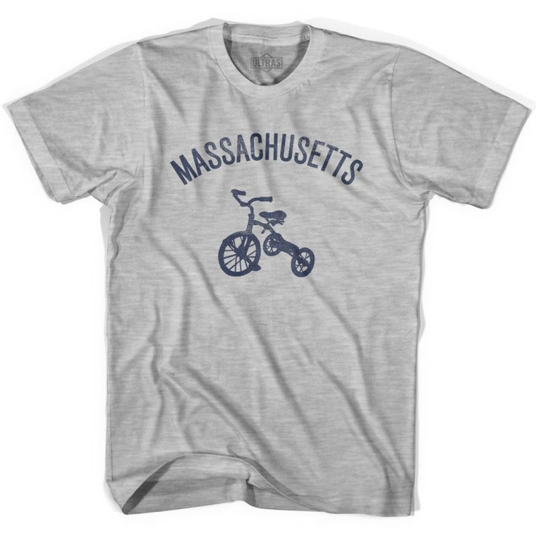 Massachusetts State Tricycle Womens Cotton T-shirt - Grey Heather