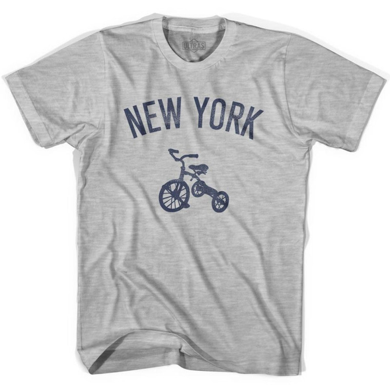 New York State Tricycle Womens Cotton T-shirt-Grey Heather