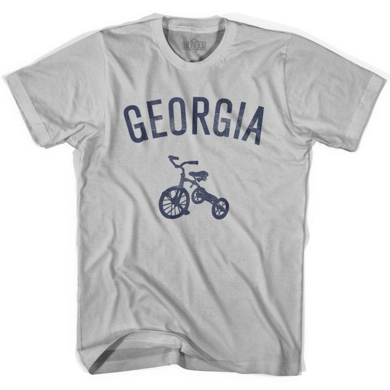 Georgia State Tricycle Adult Cotton T-shirt-Cool Grey