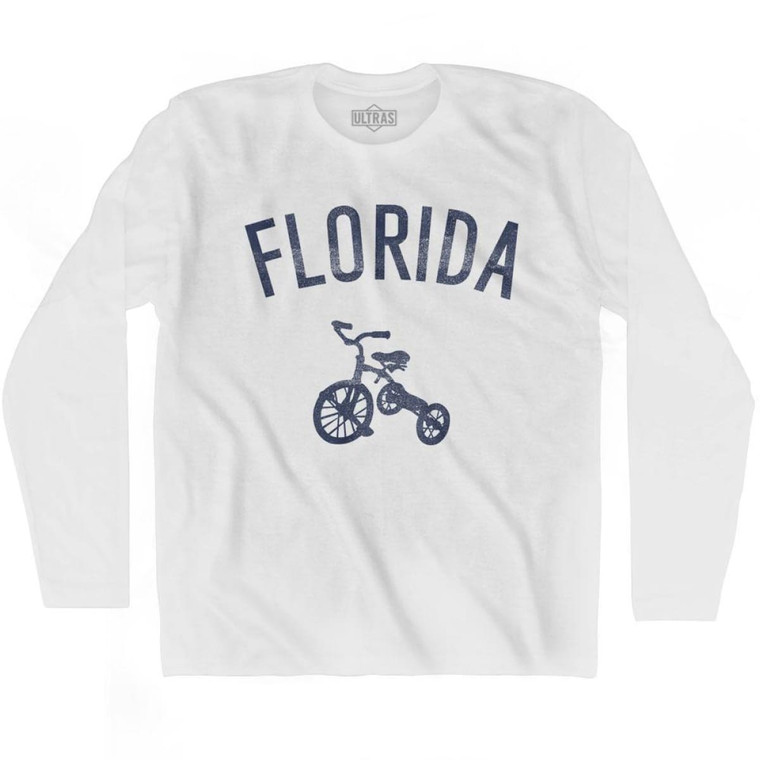 Florida State Tricycle Adult Cotton Long Sleeve T-shirt - White