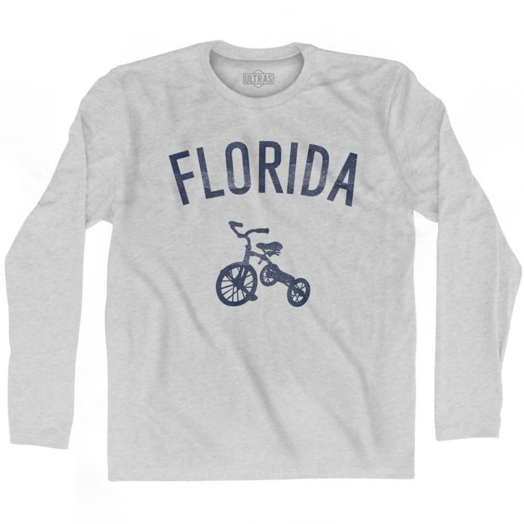 Florida State Tricycle Adult Cotton Long Sleeve T-shirt - Grey Heather