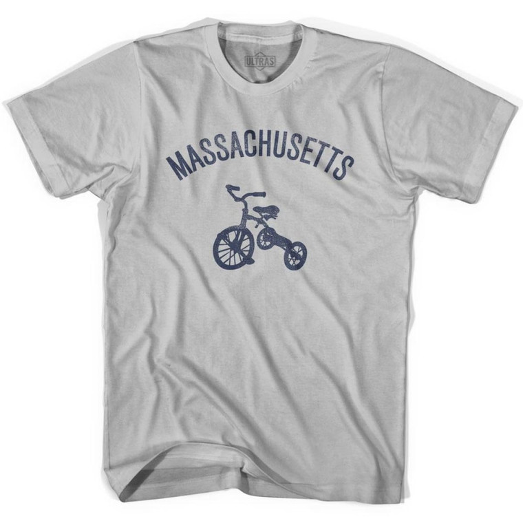Massachusetts State Tricycle Adult Cotton T-shirt - Cool Grey