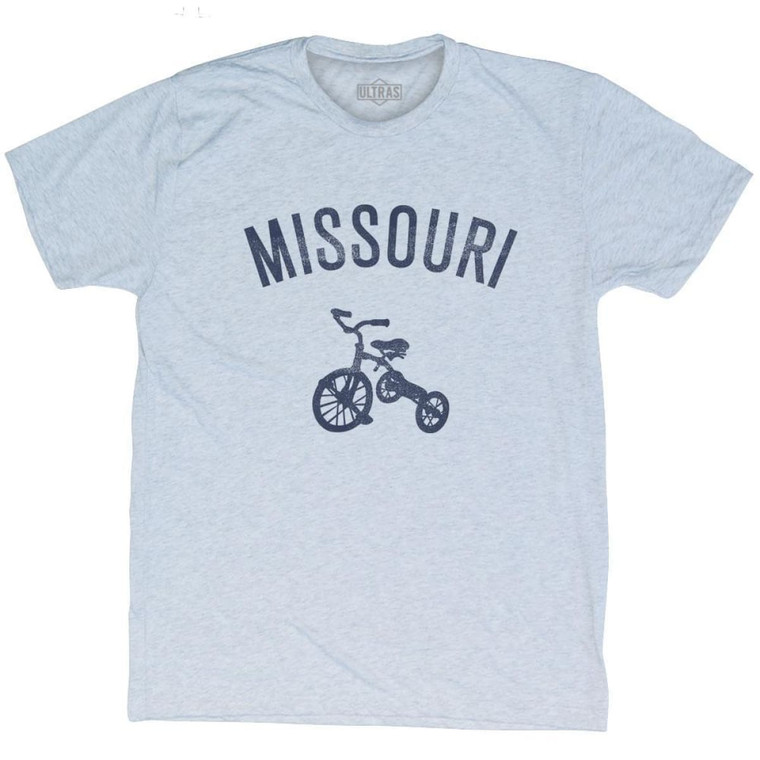 Missouri State Tricycle Adult Tri-Blend T-shirt - Athletic White