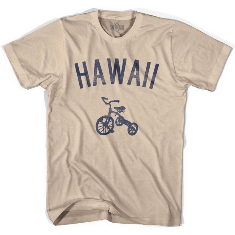 Hawaii State Tricycle Adult Cotton T-shirt - Creme