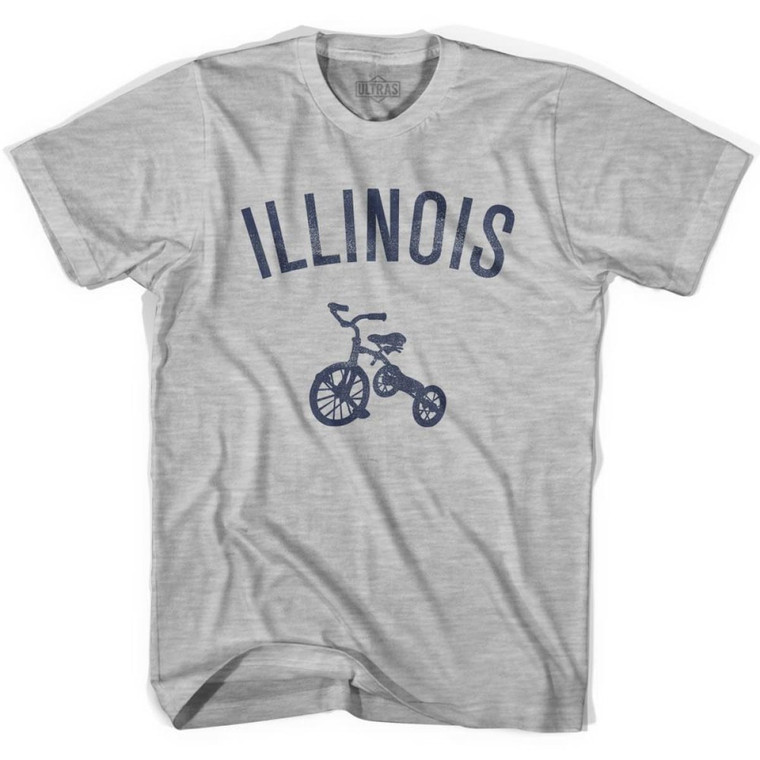 Illinois State Tricycle Womens Cotton T-shirt - Grey Heather
