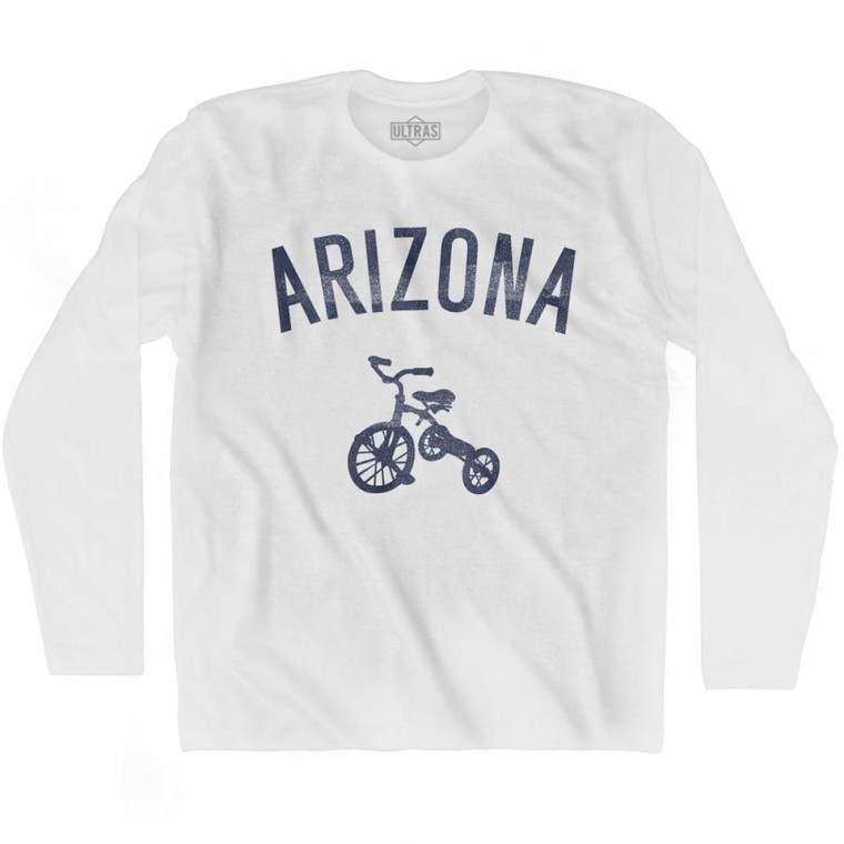 Arizona State Tricycle Adult Cotton Long Sleeve T-shirt - White