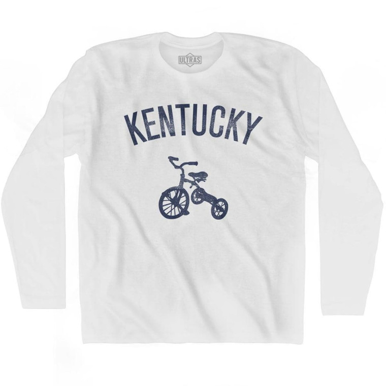 Kentucky State Tricycle Adult Cotton Long Sleeve T-shirt-White