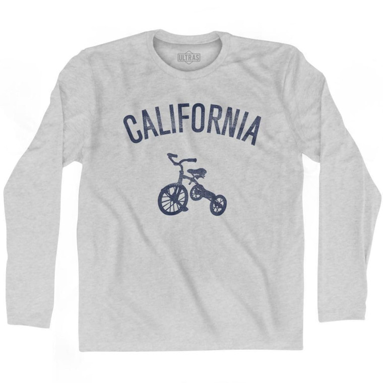 California State Tricycle Adult Cotton Long Sleeve T-shirt-Grey Heather